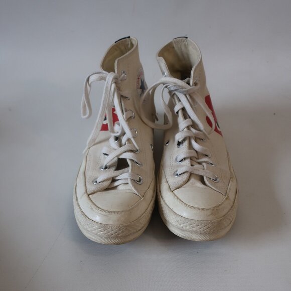 Womens Converse Chuck Taylor Commes des Garcons White Red All Star Sneakers W/8 - Picture 7 of 12